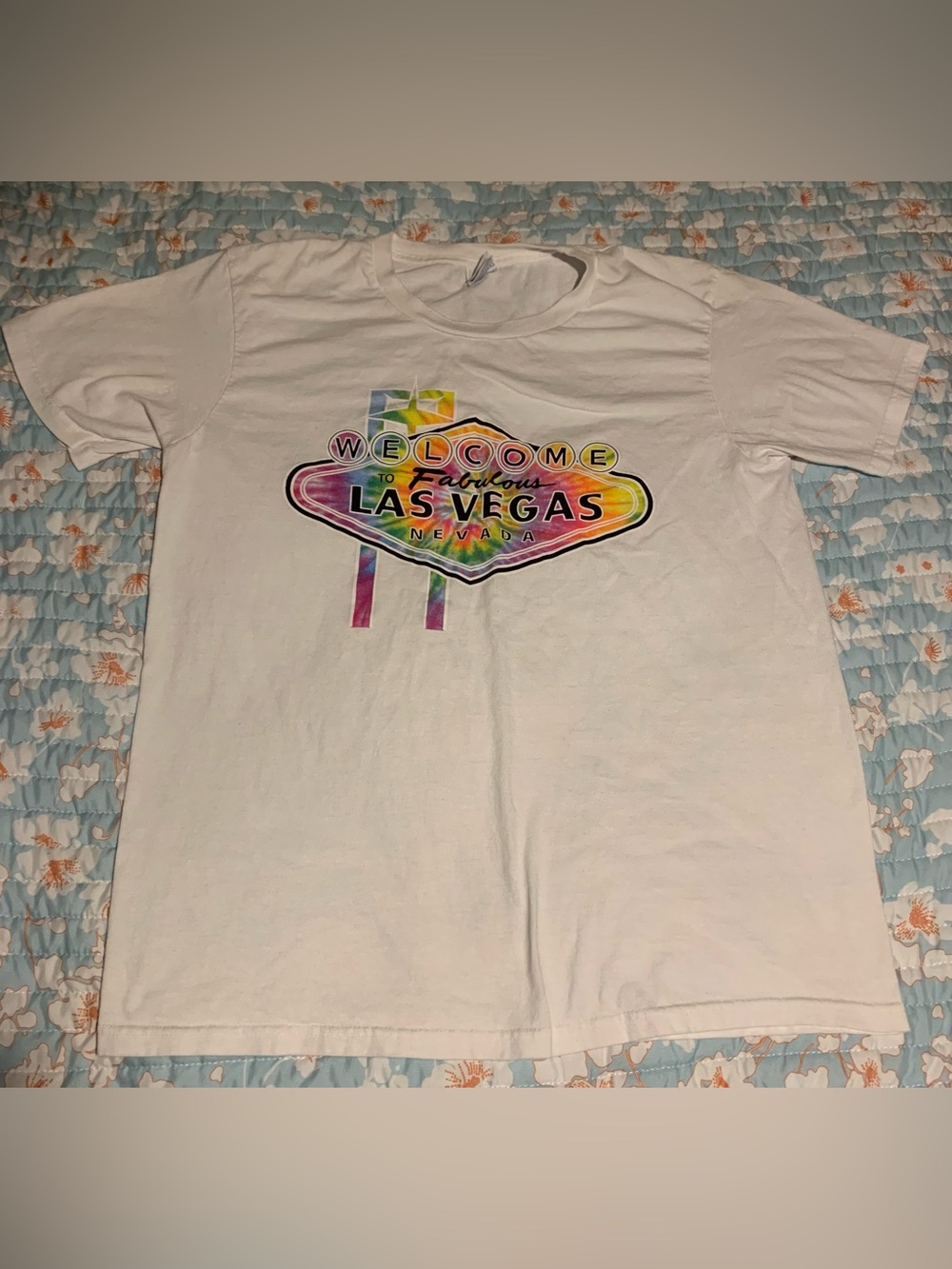 White Vintage Las Vegas Rainbow Sign Kids T-Shirt